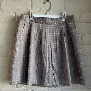 The Limited size 6 tan and white polka dotted full business casual skirt